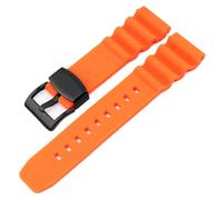 ROUREOX 20mm 22mm Bracelet Silicone Homme Étanche Bande de Rechange Sport Caoutchouc pour Seiko Prospex SRPD55K1/SPB323J1/SRP777K2/SBDC081/SBBN043-Orange + Noir 20MM