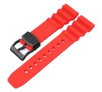 ROUREOX 20mm 22mm Bracelet Silicone Homme Étanche Bande de Rechange Sport Caoutchouc pour Seiko Prospex SRPD55K1/SPB323J1/SRP777K2/SBDC081/SBBN043-Rouge + Noir 22MM