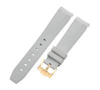 ROUREOX 20Mm Bracelet Remplacement Silicone Doux, Boucle Ardillon Bracelet Montre Coloré pour Omega x Swatch MoonSwatch Collection-Or Gris 20MM