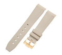 ROUREOX 20Mm Bracelet Remplacement Silicone Doux, Boucle Ardillon Bracelet Montre Coloré pour Omega x Swatch MoonSwatch Collection-Or Beige 20MM