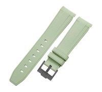 ROUREOX 20Mm Bracelet Remplacement Silicone Doux, Boucle Ardillon Bracelet Montre Coloré pour Omega x Swatch MoonSwatch Collection-Vert Clair Noir 20MM