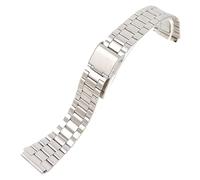 ROUREOX 22×18MM Bracelet Montre Métallique, Extrémité Convexe, 316L Acier Inoxydable Bracelet Montre Remplacement pour Casio AE-1200/AE-1300/A-158/A-159/A-168/F-91-Argent 3 Perles 22 * 18MM