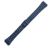ROUREOX 22×18MM Bracelet Montre Métallique, Extrémité Convexe, 316L Acier Inoxydable Bracelet Montre Remplacement pour Casio AE-1200/AE-1300/A-158/A-159/A-168/F-91-Bleu 3 Perles 22 * 18MM