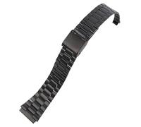 ROUREOX 22×18MM Bracelet Montre Métallique, Extrémité Convexe, 316L Acier Inoxydable Bracelet Montre Remplacement pour Casio AE-1200/AE-1300/A-158/A-159/A-168/F-91-Noir 3 Perles 22 * 18MM