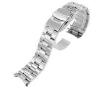 ROUREOX 22MM Acier Brossé Bracelet Montre Déploiement Courbé, Hommes Métal Boucle Pliante pour Casio Edifice EF-527D-1AV-Argent 22MM