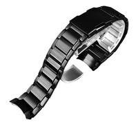 ROUREOX 22MM Hommes Métal Bracelet Montre Reemplacé, Acier Inoxydable Extrémité Courbe, Bracelet Montre pour Casio Edifice EQB-500/EQB-501/EQB-800-Noir 22MM