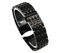 ROUREOX 22MM Hommes Métal Solide Bracelet Montre Remplacement, Acier Inoxydable Déploiement Courbé pour Citizen 8200nh8330/8240/8290-Noir 22MM