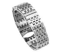ROUREOX 22MM Hommes Métal Solide Bracelet Montre Remplacement, Acier Inoxydable Déploiement Courbé pour Citizen 8200nh8330/8240/8290-Argent 22MM