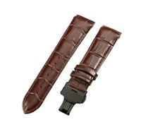 ROUREOX 24mm Bandes de Montre Cuir Véritable de Remplacement Fermoir Pliant en Métal Bracelets de Montre en Cuir pour Tissot Couturier Series-Marron + Noir
