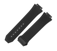 ROUREOX 26x17mm Bande de Rechange Douce Multicolore Étanche Bracelet Libération Rapide Caoutchouc Silicone pour Hublot Big Bang/Classic Fusion-Noir + Noir 17 * 26MM