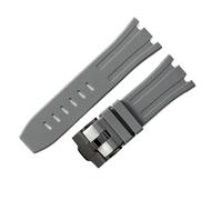 ROUREOX 28mm Bracelet de Rechange Multicolore Caoutchouc Silicone Bande Douce Réglable Boucle Ardillon Métal pour AP Royal Oak 15703/15710