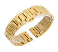 ROUREOX 316L Acier Inoxydable Accessoire Montre Réglable, Bracelet Montre avec Extrémités Droites et Courbes pour Longines Master Collection-Gold 17MM