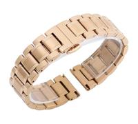 ROUREOX 316L Acier Inoxydable Accessoire Montre Réglable, Bracelet Montre avec Extrémités Droites et Courbes pour Longines Master Collection-Rose Gold 17MM