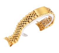 ROUREOX 316L Acier Inoxydable Bracelet, Hommes et Femmes Remplacement Chaînes de Montre pour Rolex Datejust-Or 18MM
