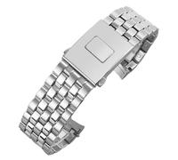 ROUREOX 316L Acier Inoxydable Bracelet Montre Déploiement, Métal Courbé Bracelet Montre Remplacement pour IWC Pilot's Watches Le Petit Prince Ref.377710-Argent 21MM