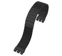 ROUREOX 316L Acier Inoxydable Bracelet Montre Remplacement, Bracelet Montre Métal Solide, Interface Spécialisée pour Swatch Irony YIS/YVS Collection-Noir 21MM