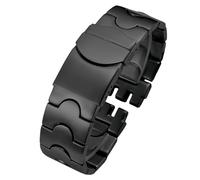 ROUREOX 316L Acier Inoxydable Bracelet Montre Remplacement, Métal Solide Boucle Pliante pour Swatch YVS426G/YCS564G/YVB402G-Noir 19MM