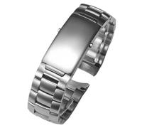 ROUREOX 316L Acier Inoxydable Courbé Bout Bracelet, Métal Solide Remplacement Accessoire de Montre pour Omega De Ville-Argent 3 Perles 22MM