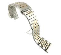 ROUREOX 316L Acier Inoxydable Déploiement Bracelet, Métal Solide Extrémité Droite Bracelet pour Tissot T41-Argent Or Rose 18MM