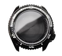 ROUREOX 42MM Acier Inoxydable Saphir Boîtier Montre, Mouvement NH35/NH36 Boîtier Remplacement, Couleur Noir Mat Fond Solide, Accessoires Modification Montre pour Seiko SKX007-6