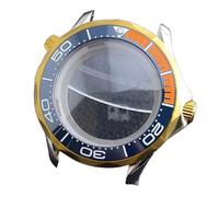 ROUREOX 42mm Boîtier Montre Bicolore 31.7mm Cadran Verre Saphir NH35 NH36 Mouvement Plaqué Or Argent Pièces Mod pour Omega Seamaster Diver 300M-14 42MM