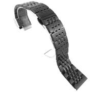 ROUREOX Acier Brossé Extensible Bracelet de Montre, Acier Inoxydable Papillon Boucle Bracelet de Montre pour Tissot T41-Noir 17MM