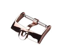 ROUREOX Acier Inoxydable 316L Boucle Ardillon Bracelets de Montre en Cuir Fermoir de Remplacement Accessoires de Réparation pour Omega De Ville Series-Or Rose 18mm