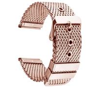 ROUREOX Acier Inoxydable Bracelet Montre Remplacement Universel, Métal Bracelet, Extrémité Droite pour Seamaster/Breitling/Portugieser/Pilot’s Watch-Or Rose 20MM