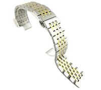 ROUREOX Acier Inoxydable Réglable Bracelet de Montre, 316L Acier Inoxydable Plate Interface Accessoire de Montre pour Tissot T41-Argent Or 16MM