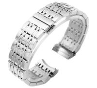 ROUREOX Bande Montre Métal Extrémité Courbe, Bracelet Acier Remplacement, Accessoire pour Tissot T-Classic Carson T085-Argent 19MM