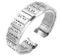 ROUREOX Bande Montre Métal Extrémité Courbe, Bracelet Acier Remplacement, Accessoire pour Tissot T-Classic Carson T085-Argent 14MM