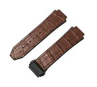ROUREOX Bandes de Montre Cuir Caoutchouc Motif Bambou Fermoir Pliant en Métal Bracelets de Montre de Remplacement pour HUBLOT Big Bang