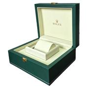 ROUREOX Boîte de Rangement Similicuir Vert - Design Écologique et Intérieur Velours - Casier Organisateur pour Rolex Sky-Dweller