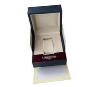 ROUREOX Boîte Montre Bleu Haute Brillance Extérieur Bois Poli Intérieur Beige Doux Grille Unique pour Longines PrimaLuna