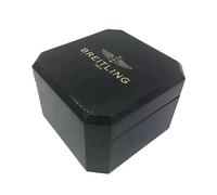 ROUREOX Boîte Montre Bois Noir Brillant Coque Rigide Protection Intérieur Similicuir Organisateur Unique pour Breitling Avenger