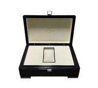 ROUREOX Boîte Montre Bois Robuste Serrure Loquet Argenté Protection Coque Rigide Intérieur Doux Coussin pour PP Calatrava