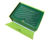 ROUREOX Boîte Montre Cuir Chic Vert Coffret Stockage Individuel Bois Organisateur Protecteur Cadeau Bracelet pour Rolex Submariner