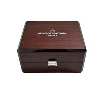 ROUREOX Boîte Montre Finition Piano Grain Bois Rouge Fermoir Argent Intérieur Similicuir Organisateur pour Vacheron Constantin Malte