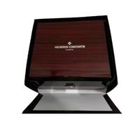 ROUREOX Boîte Montre Grain Bois Rouge Brun Finition Laqué Haute Brillance Intérieur Crème Serrure Argent pour Vacheron Constantin