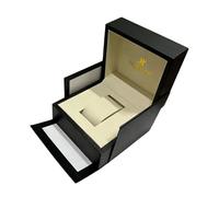 ROUREOX Boîte Montre Noire Minimaliste Carré Rangement Finition Texturée Moderne Façade Rabattable Design pour Hublot Classic Fusion