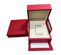 ROUREOX Boîte Montre Rouge Emplacement Unique Étui Rangement Extérieur Texturé Intérieur Crème Emballage Cadeau pour Patek Philippe