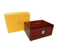 ROUREOX Boîte Rangement Montre Bois Massif Coque Rigide Extérieur Brillant Intérieur Fauve Doux Protection pour PP