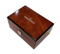 ROUREOX Boîte Rangement Montre Bois Massif Étui Coque Rigide Extérieur Brillant Doublure Douce Organisateur pour JLC Master Control