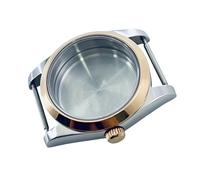 ROUREOX Boîtier Montre 36 mm Lunette Lisse Verre Saphir PVD Or Noir Compatible avec Mouvements NH34 GMT NH36 NH38 NH70 pour Rolex Explorer/Datejust - E4