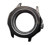 ROUREOX Boîtier Montre Acier INOX 39.5mm Lunette Fixe Verre Saphir Rehaut Anneau Chapitre NH35 NH70 Mécanisme DIY Réparation pour Pilot Mod/Smooth Bezel Diver-11 39.5MM