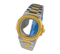 ROUREOX Boîtier Montre Style Hublot Géométrique 40mm Acier 316L Massif Bracelet Cadran 30mm Mouvement Automatique NH35 pour Patek Philippe Nautilus-6 42MM
