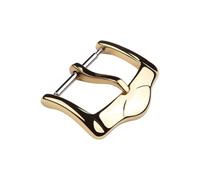ROUREOX Boucle Ardillon Polie 12mm-22mm - Fermoir Montre Acier Courbé, Attache Classique Brillante - Accessoires Bracelet Cuir-Doré 18mm
