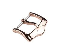 ROUREOX Boucle Ardillon Polie 12mm-22mm - Fermoir Montre Acier Courbé, Attache Classique Brillante - Accessoires Bracelet Cuir-Or Rose 12mm
