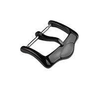 ROUREOX Boucle Ardillon Polie 12mm-22mm - Fermoir Montre Acier Courbé, Attache Classique Brillante - Accessoires Bracelet Cuir-Noir 18mm