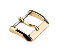 ROUREOX Boucle de Montre en Acier Inoxydable - Fermoir Ardillon Carré Poli avec Langue Plate pour Bracelet Cuir - Universel-Doré 22mm